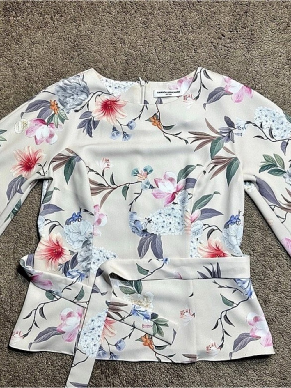 Amanda Uprichard Floral Wrap Blouse Size Small Like New